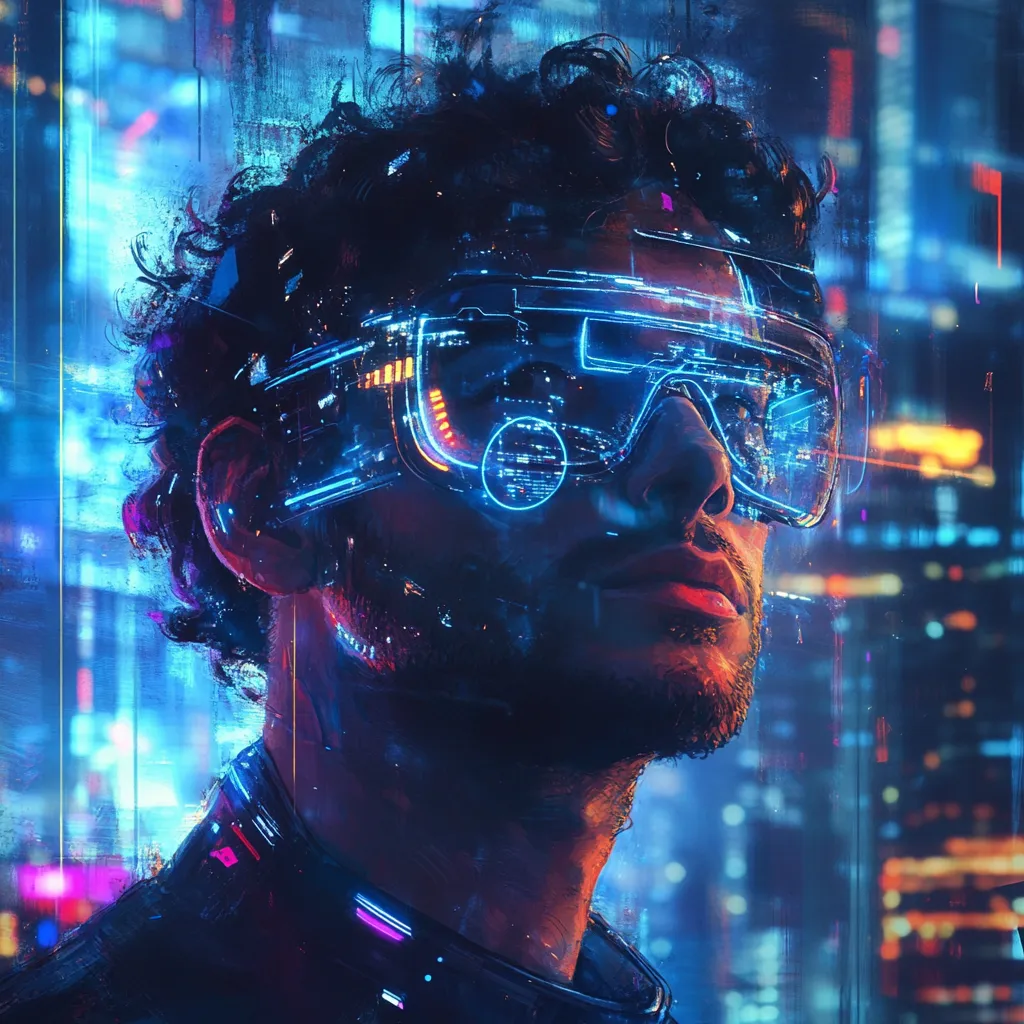 head of men in digital style